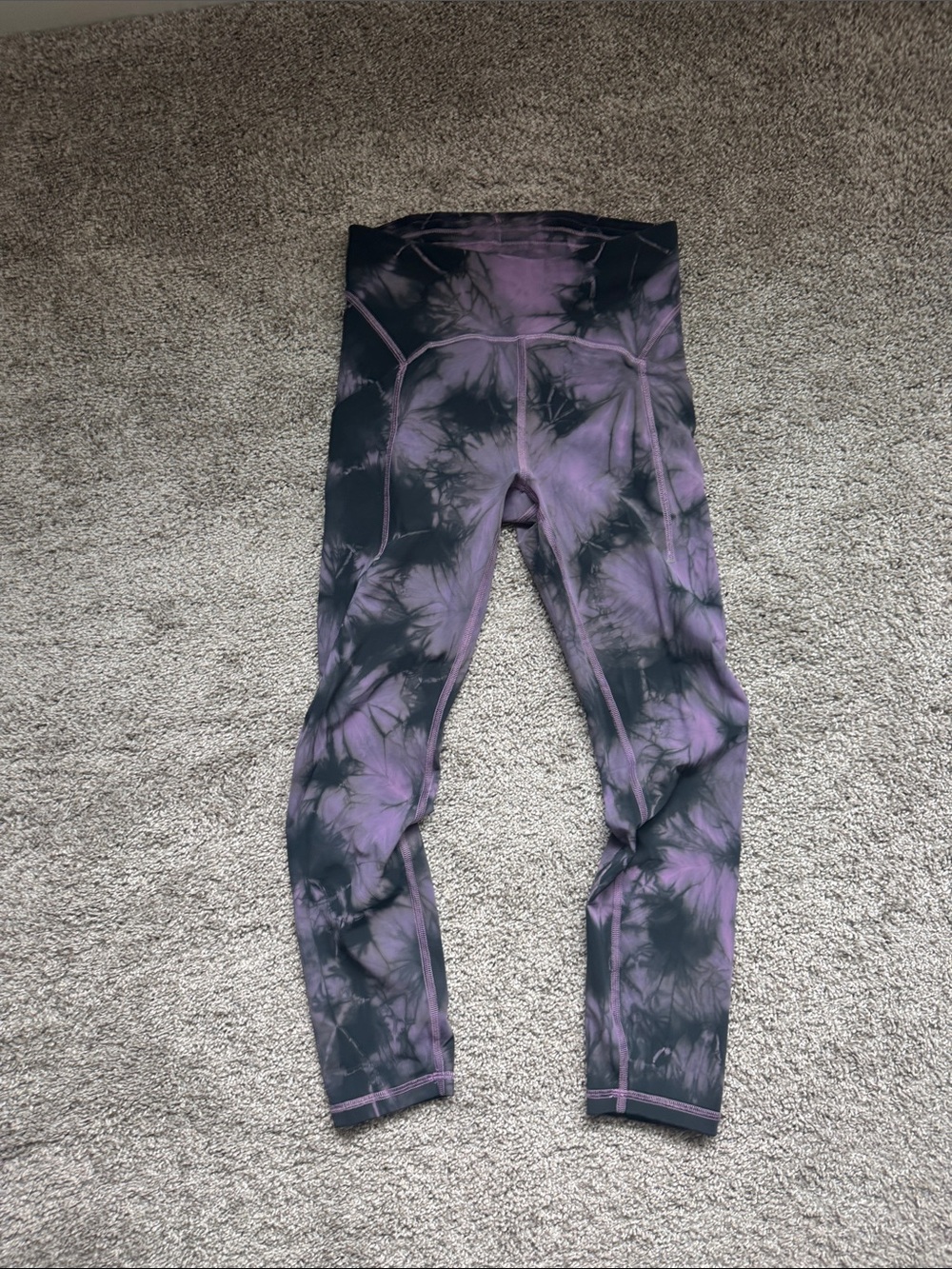 lululemon athletica Kids Purple and Black Tie-Dye Leggings